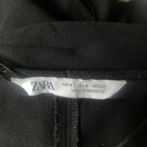 Zara Black Cape Sleeve Sheath Mini Dress Size Small Statement Grunge Edgy - Picture 8 of 14